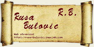 Rusa Bulović vizit kartica